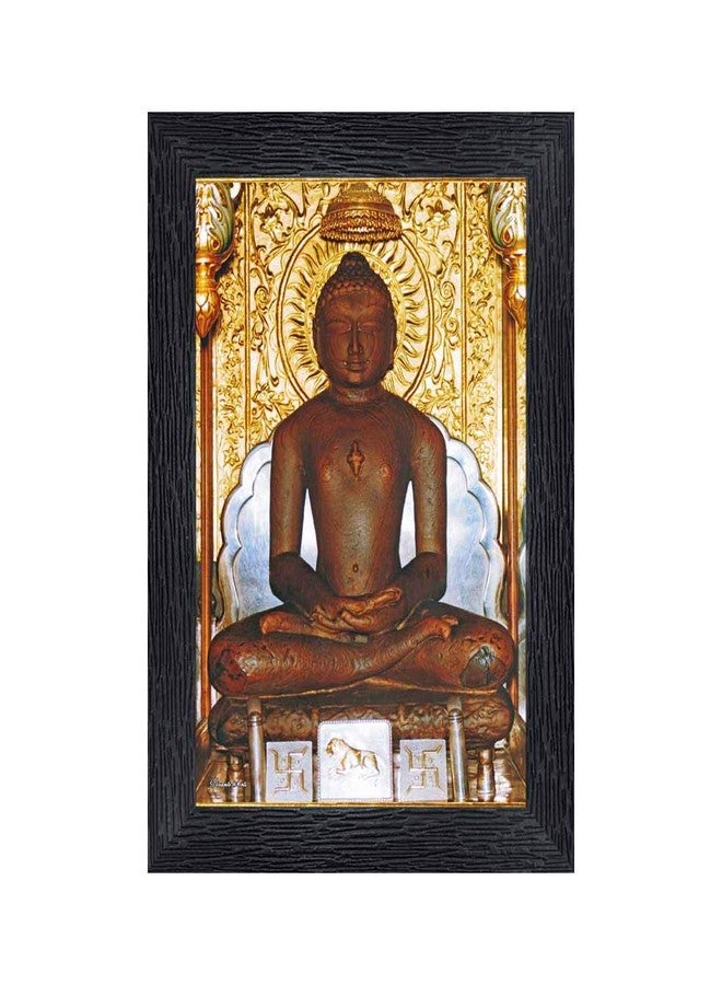 PNF Poster n Frames PNF Lord Mahavir Swami Jain Wooden Photo Frame|Acrylic Sheet|Daily Worship/Pooja|Home Wall Decoration|Best Gifting Option(Multicolour,8x6inch)-22605 - Image 1